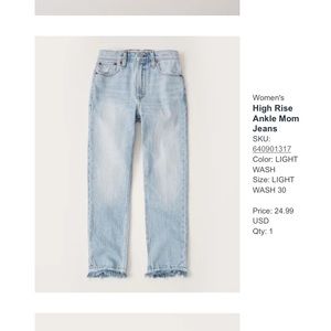 Abercrombie high rise mom jeans